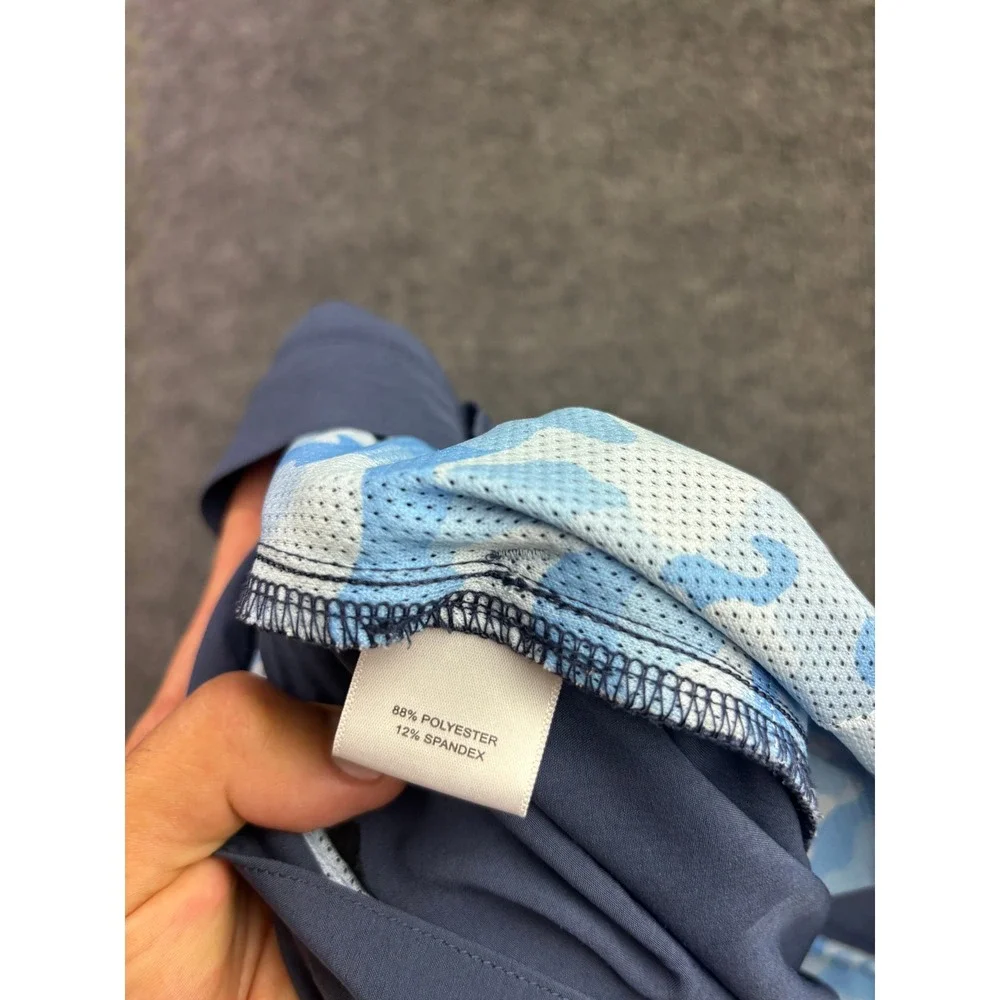 Peter Millar Performance Golf Shorts Mens 38 Blue Stretch Flat Front 65720